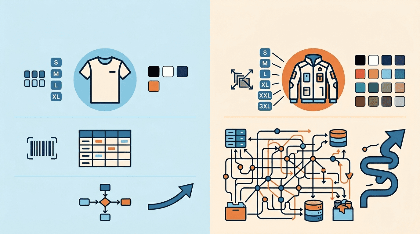 의류 3pl 물류 복잡도 인포그래픽