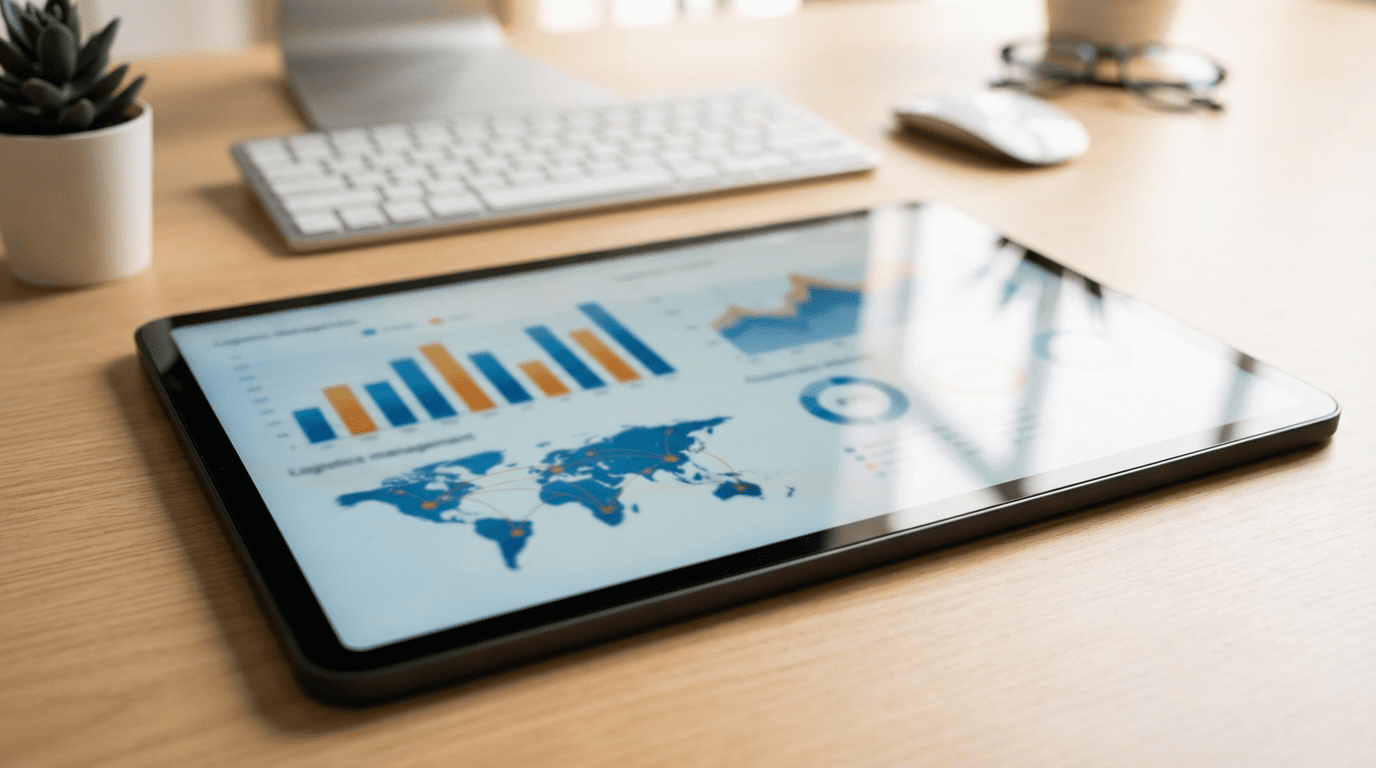 태블릿으로 데이터를 확인하는 모습